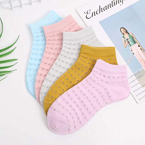 ZHANGNUO Agujero Transpirable De Algodón para Mujer Tubo Delgado Delgado De Verano De Corte Bajo Hueco Una Talla/Azul Aguamarina para Mujer