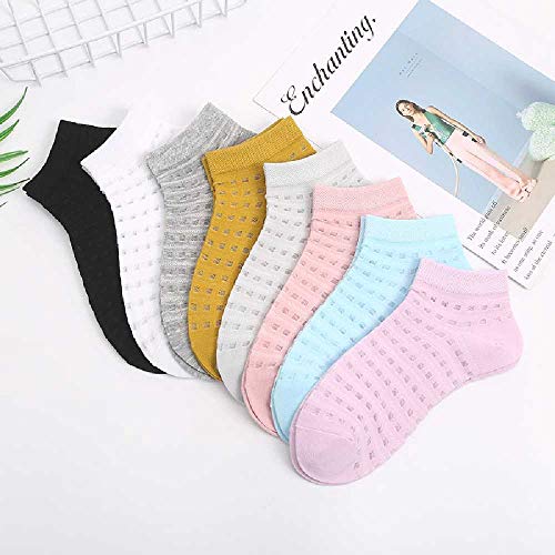 ZHANGNUO Agujero Transpirable De Algodón para Mujer Tubo Delgado Delgado De Verano De Corte Bajo Hueco Una Talla/Azul Aguamarina para Mujer