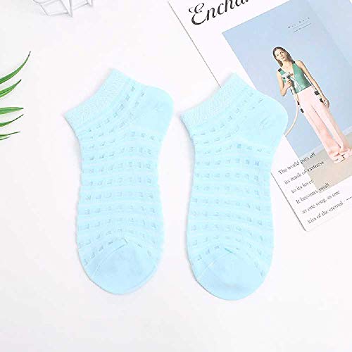 ZHANGNUO Agujero Transpirable De Algodón para Mujer Tubo Delgado Delgado De Verano De Corte Bajo Hueco Una Talla/Azul Aguamarina para Mujer