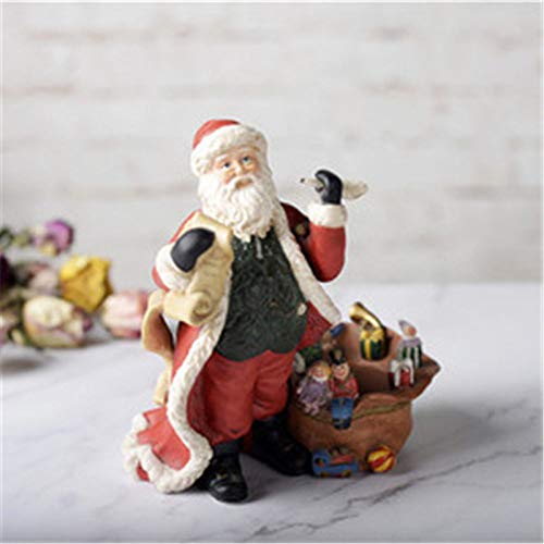 ZHANGYUGE Escultura,Decoración De La Figura De Navidad Cerámica Pintada A Mano Santa Claus Decoración De Vacaciones Regalo Decoración del Hogar