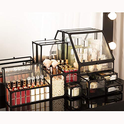 Zhao Li Titular de Cepillo del Maquillaje Organizador cosmético for encimeras de tocadores de Maquillaje a Prueba de Polvo de Gran Capacidad de Almacenamiento de Material de Cristal