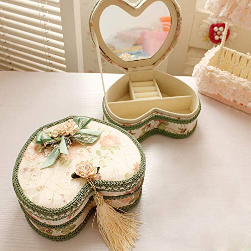 zhenfa Caja Princesa Europea Coreano joyería Almacenamiento Caja Gran Capacidad Tela cosmético joyero