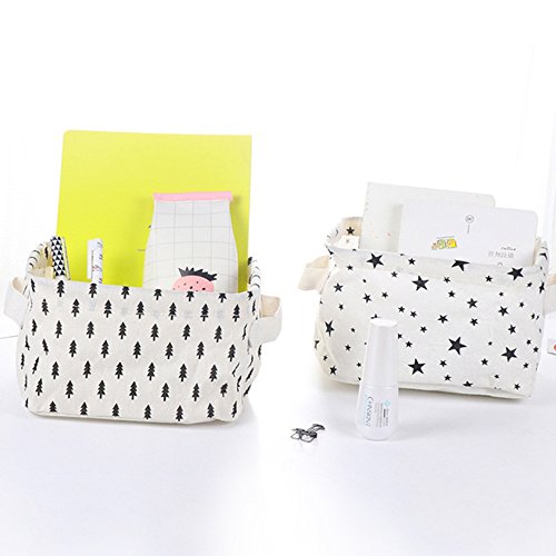 ZhengYue Cesta de Almacenamiento Organizador para Accesorios Electrónicos/Libros/Cosméticos/Algodón/Lino, 20x 15x 13cm