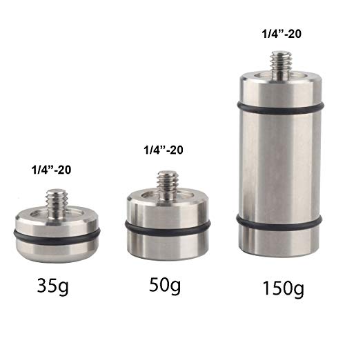 Zhiyou - Contrapesos cardán con rosca 1/4 para Ronin S SC Weebill Lab Crane Series (3 unidades: 35 g + 50 g + 150 g)