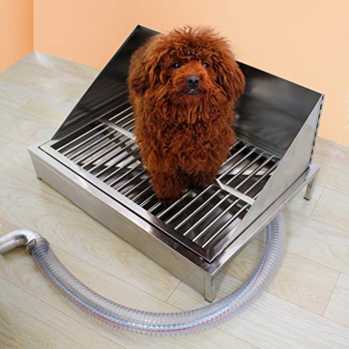 ZHongWei Aseo de Mascotas, automática Inodoro Tirar del Perro de Acero Inoxidable higiénico Paso Recto Alcantarilla Perro for IR al baño, 3 tamaños Suministros de Mascotas (Size : M)