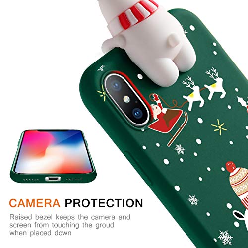 ZhuoFan Funda para iPhone SE 2020 / iPhone 7/8, Cárcasa Silicona 3D Muñecas con Dibujos Navidad Diseño Suave Gel TPU Antigolpes de Protector Case Fundas para Apple iPhone 7/8, Oso Polar 3