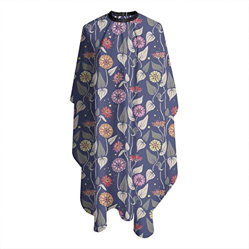 Zinnias - Delantal para peluquería con cierre a presión para cortar el cabello, peinar y champú de 55 x 167 cm