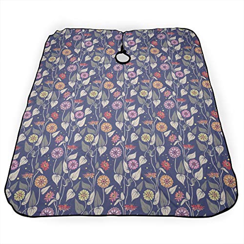 Zinnias - Delantal para peluquería con cierre a presión para cortar el cabello, peinar y champú de 55 x 167 cm