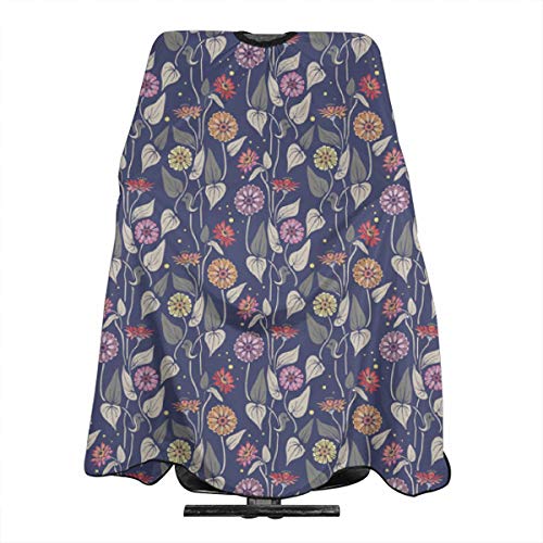 Zinnias - Delantal para peluquería con cierre a presión para cortar el cabello, peinar y champú de 55 x 167 cm