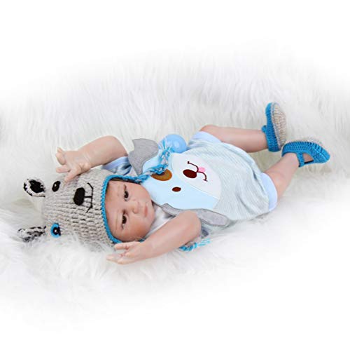 ZIYIUI Realista 50 cm 20 Pulgadas Reborn Bebé Muñecas Silicona de Cuerpo Completo Recién Nacido Hecho a Mano Reborn Doll Ojos Abiertos Niño Regalo de cumpleaños Magnético Juguetes