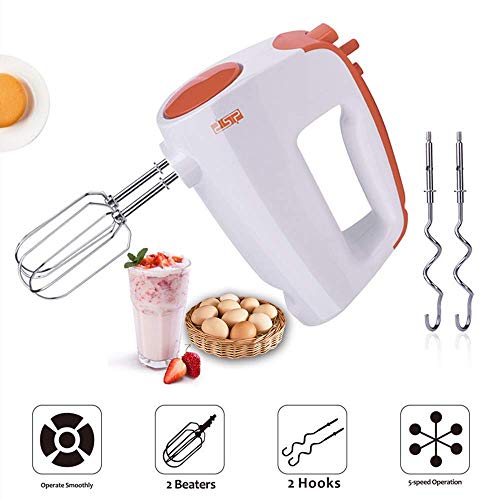 Zjcpow Batidora Manual eléctrica for Ajustable batidora de Mano Bata Hornear 6 Ajustes de Velocidad Batidora Turbo Jam buttonfor Cocina la Torta de Huevo revuelven el Crema de Alimentos xuwuhz
