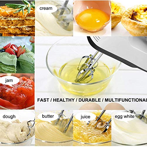 Zjcpow Mano del Mezclador eléctrico de 2020 Versión Duradero, 3 Velocidad Potente Mezclador de Mano for batir + Mezcla Las Galletas, Brownies, Pasteles, Pasta, bateadores, merengues Más xuwuhz
