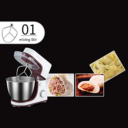 Zjcpow Mezclador de la Mano con el Cromo batidor batidor, Gancho amasador, 6 rápida y Turbo Button + Batidor de 600w, Masa, bateadores, merengues batidora eléctrica xuwuhz