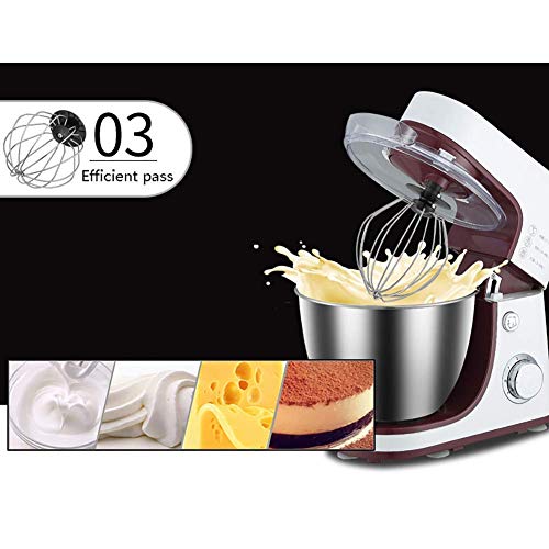 Zjcpow Mezclador de la Mano con el Cromo batidor batidor, Gancho amasador, 6 rápida y Turbo Button + Batidor de 600w, Masa, bateadores, merengues batidora eléctrica xuwuhz