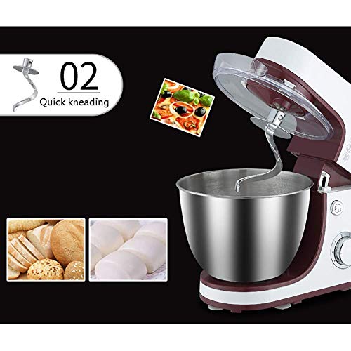 Zjcpow Mezclador de la Mano con el Cromo batidor batidor, Gancho amasador, 6 rápida y Turbo Button + Batidor de 600w, Masa, bateadores, merengues batidora eléctrica xuwuhz