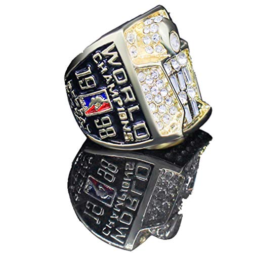 ZJL Europa Y América Anillos de Hombre, 1998 Año Europa Y América Nba Bulls Championship Anillo de Réplica Personalizado Acero Inoxidable Anillos de Diamantes para Hombre Objetos de Recuerdo Tamaño d