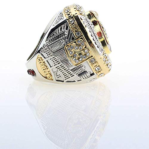 ZJL Europa Y América Anillos de Hombre, Cleveland Cavaliers 2016 Campeonato Replica Anillo de Aficionados Al Deporte Anillo de Acero Inoxidable, 9-13,129