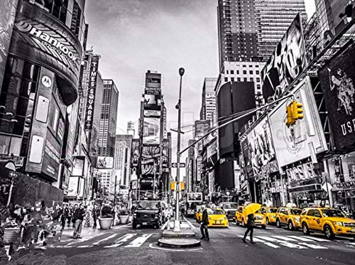 ZLXSAM Pintar por Numeros Adultos Calle De Nueva York Retro Pintar con Numeros Pinceles Y Pinturas para Niños Seniors Junior Principiante Acrílicos Kits 40X50 Cm