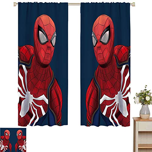 Zmcongz - Cortinas decorativas para sala de estar, 2 paneles, diseño de Spiderman