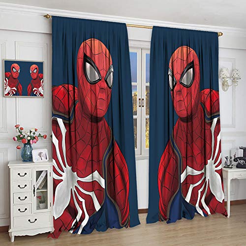 Zmcongz - Cortinas decorativas para sala de estar, 2 paneles, diseño de Spiderman