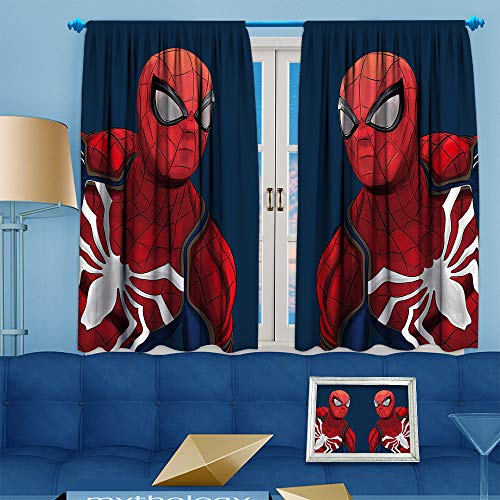 Zmcongz - Cortinas decorativas para sala de estar, 2 paneles, diseño de Spiderman