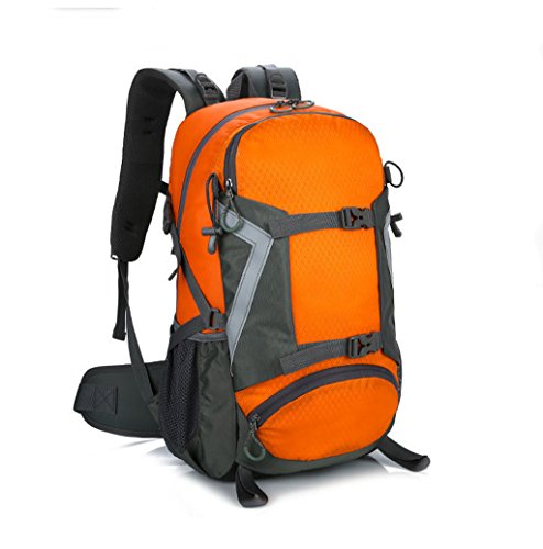 ZMLSXU Mochila al Aire Libre 30L Impermeable a Prueba de rasgaduras Bolsa de Nylon Hombres y Mujeres Mochila de Viaje Selección Multicolor (Color : Naranja)