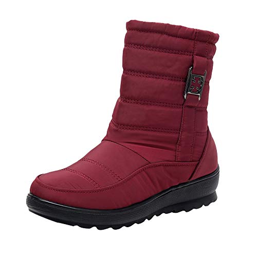 ZODOF Botas de Nieve para Mujer Mujeres Calientes de Invierno Botas para la Nieve Botas Casuales para Mujer Botines cálidos Botas de Mediana Edad