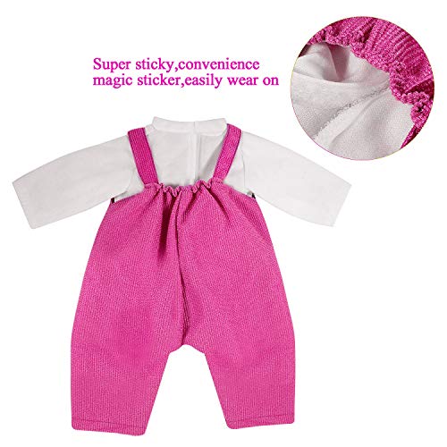ZOEON Ropa de Muñecas para New Born Baby Doll, Blusas y Pantalones con Peto para 18 " Muñecas (40-45 cm), Conjunto de 2