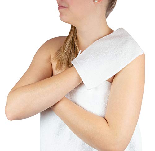 ZOLLNER 10 Manoplas de baño, algodón, 16x21 cm, Blanco