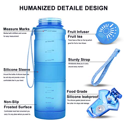 ZOUNICH Botella Agua Deporte Botellas Agua Niños sin BPA, Reutilizable Tritan Plástico Ecologica con Filtro, 400ml/500ml700ml/1l, Cantimploras para Gimnasio, Bicicleta, Colegio, Oficina, Viajes