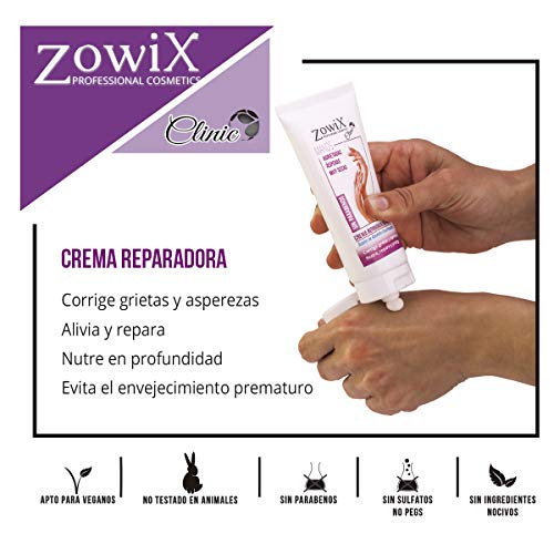 ZOWIX Crema de manos reparadora, antiedad y antiarrugas. Para manos AGRIETADAS y ÁSPERAS. Anti envejecimiento y ultra hidratante con Rosa de Mosqueta. Sin Parabenos. 100 ml.