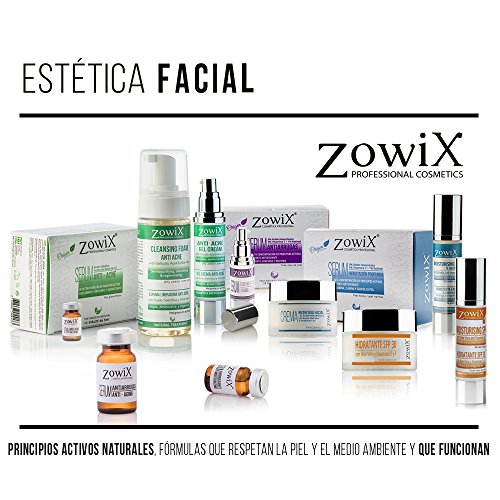 ZOWIX Limpiador facial en espuma para PIEL GRASA. Desmaquillante ojos, cara y cuello. Foam Natural con Ácido Hialurónico. SIN PARABENOS. Con activos vegetales. Ideal Veganos. 150ml