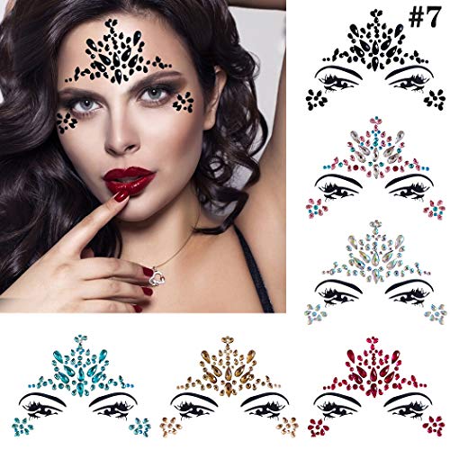 ZOYLINK Joyería De La Cara Gema Facial Pegatina De Cristal Extraíble Rhinestone Pegatina Para Mujeres
