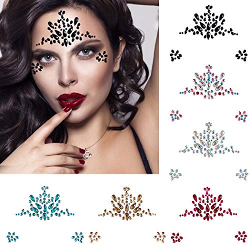 ZOYLINK Joyería De La Cara Gema Facial Pegatina De Cristal Extraíble Rhinestone Pegatina Para Mujeres