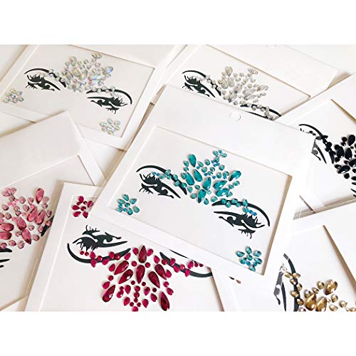 ZOYLINK Joyería De La Cara Gema Facial Pegatina De Cristal Extraíble Rhinestone Pegatina Para Mujeres