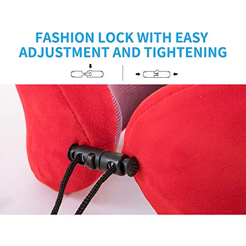 ZUEN Almohada De Viaje Almohada En Forma De U, De Espuma De Memoria Lenta Recuperación En Forma De U Almohada Higroscópico Y Curva De Doble Arco Transpirable Soporte 3D Cuello Almohada,Azul