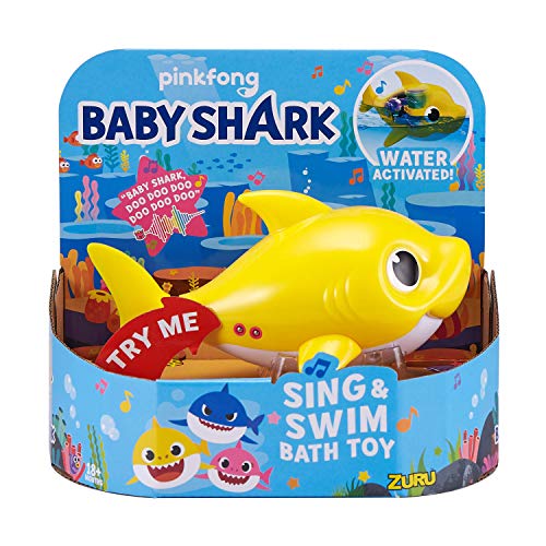 ZURU ROBO ALIVE JUNIOR- Battery-Powered Baby Shark - Juguete para baño para Nadar y Cantar a batería, por ZURU, Colores Surtidos (25282A)