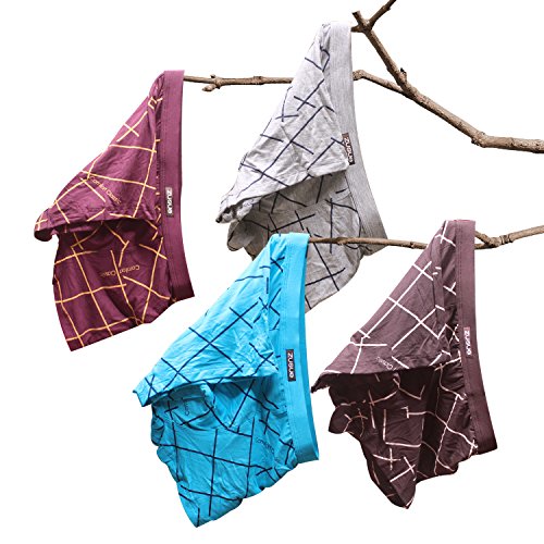 Zusue 4-Pack(XL) Pack Ropa Interior para Hombre Calzoncillos Boxer AlgodóN Sudor Absorbente De Seda De Hielo Respirable CóModo Sexy Ropa Interior De Cuatro Esquinas(Z27)