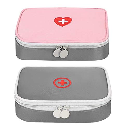 Zuzer Botiquín de Primeros Auxilios, 2PCS Bolsa Médica Vacio Bolso de Primeros Auxilios Bolsa de Medicinas para Coche Camping Viajes