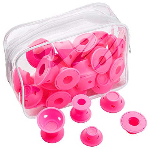 ZWOOS 30 Pcs Rulos para el Pelo de Silicona, Flexibles Rizador Pelo, Sin Calor Suaves Bigudies Pelo, Sin Clip Rodillos Para El Cabello Accesorios, 2 Tamaño