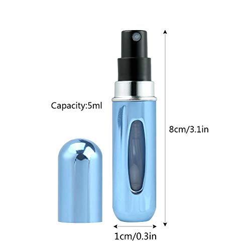 ZWOOS 4 Pieza Atomizador Perfume Recargable, 5ml Botella Vacío Pulverizador Viaje en Bolso, Bomba Recargable Perfume Spray Frasco