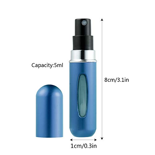 ZWOOS Atomizador de Perfume, 5 ml Botella Vacío de Perfume de Viaje Pulverizador Bomba Recargable Dosificador de Perfume Spray Frasco (4 pieza)