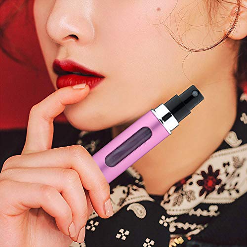 ZWOOS Atomizador Perfume Recargable, 5 Pieza Atomizador del Perfume, 5ml Botella Vacío Pulverizador Viaje en Bolso, Bomba Recargable Perfume Spray Frasco