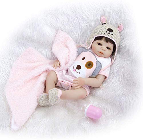 ZXYMUU 18"Girl Muñeca De Juguete De Silicona Cuerpo Completo Renacida Juguete del Bebé De La Muñeca De La Casa De Juego Recién Nacido De Navidad De Cumpleaños Regalo De La Princesa Baño De Agua
