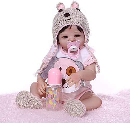 ZXYMUU 18"Girl Muñeca De Juguete De Silicona Cuerpo Completo Renacida Juguete del Bebé De La Muñeca De La Casa De Juego Recién Nacido De Navidad De Cumpleaños Regalo De La Princesa Baño De Agua