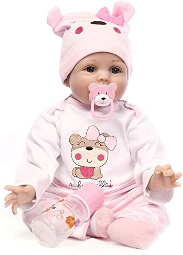 ZXYMUU Muñecas Bebes 55Cm Suave Cuerpo Juguetes Renacer para Las Niñas A IR A Dormir Recién Nacido Regalo De La Educación 22Inch Aniversario