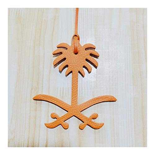 Zyj stores Llaveros Venta al por Mayor por Encargo del Cuero Genuino Natural Arabia Llavero del Mapa de Las señoras de Las Mujeres Mochila Colgante del Encanto del Bolso Accesorios (Color : Red)