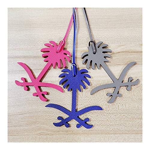 Zyj stores Llaveros Venta al por Mayor por Encargo del Cuero Genuino Natural Arabia Llavero del Mapa de Las señoras de Las Mujeres Mochila Colgante del Encanto del Bolso Accesorios (Color : Red)