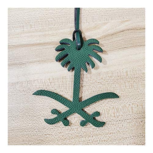 Zyj stores Llaveros Venta al por Mayor por Encargo del Cuero Genuino Natural Arabia Llavero del Mapa de Las señoras de Las Mujeres Mochila Colgante del Encanto del Bolso Accesorios (Color : Red)