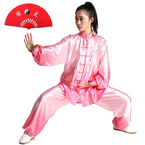 ZYQDRZ Ropa De Ejercicio Matutino Jinji, Ropa De Tai Chi, Ropa De Artes Marciales De Tai Chi con Bordado De PerforacióN En Caliente, Ropa De Ejercicio, Ropa De ActuacióN De Seda Y SatéN,A,S